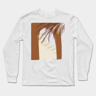 Minimal Modern Boho Stairs    Abstract Dried Leaves Shape   Design Long Sleeve T-Shirt